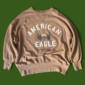 American Eagle Outfitters Tan Crewneck Sweater